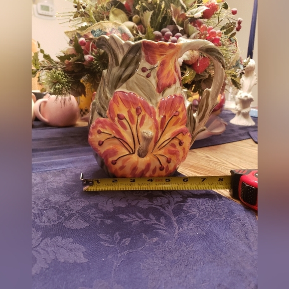 TABLETOPS LIFESTYLES TROPICAL FLOWERS PITCHER - Picture 2 of 10